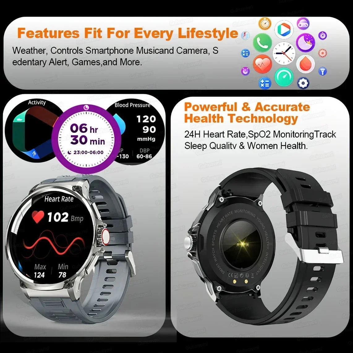 Xiaomi smartwatch da uomo Bluetooth Talk 1.85 "display Smartwatch 710 mah batteria grande 400 + quadrante smartwatch per Huawei