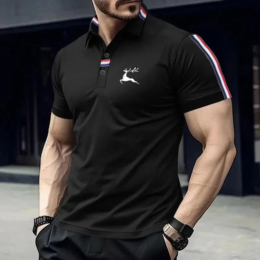 High quality summer men's polo shirt casual short sleeved lapel T-shirt