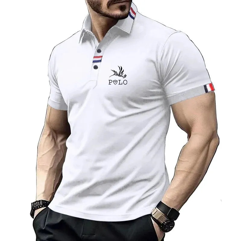 Summer short sleeved polo shirt men's plus size T-shirt slim fit short sleeved lapel T-shirt